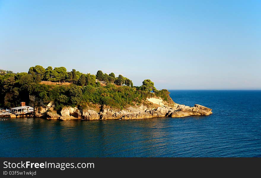 Green island in the Adriatic Sea, Montenegro. Green island in the Adriatic Sea, Montenegro