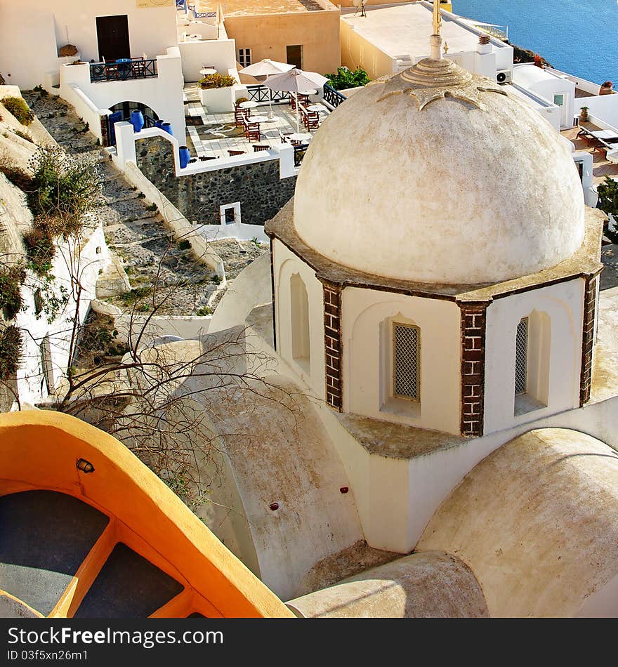 Amazing Santorini island - view of church