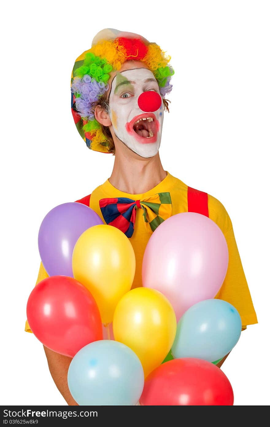 Colorful Clown With Balloons