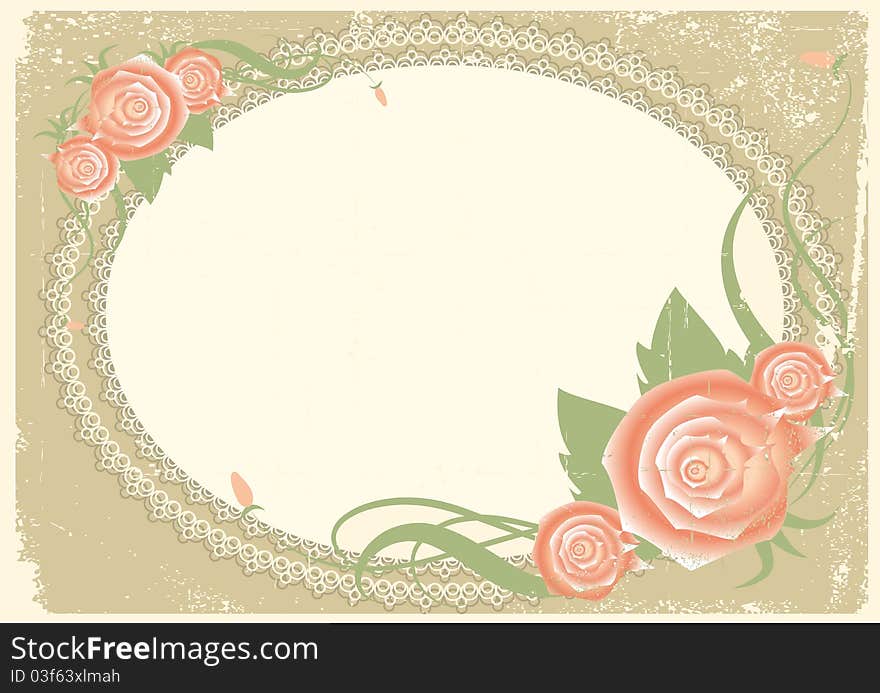 Vintage background with roses.