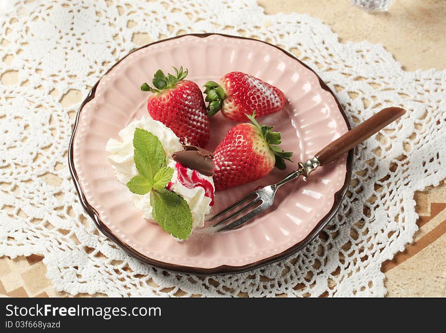 Strawberries with cream