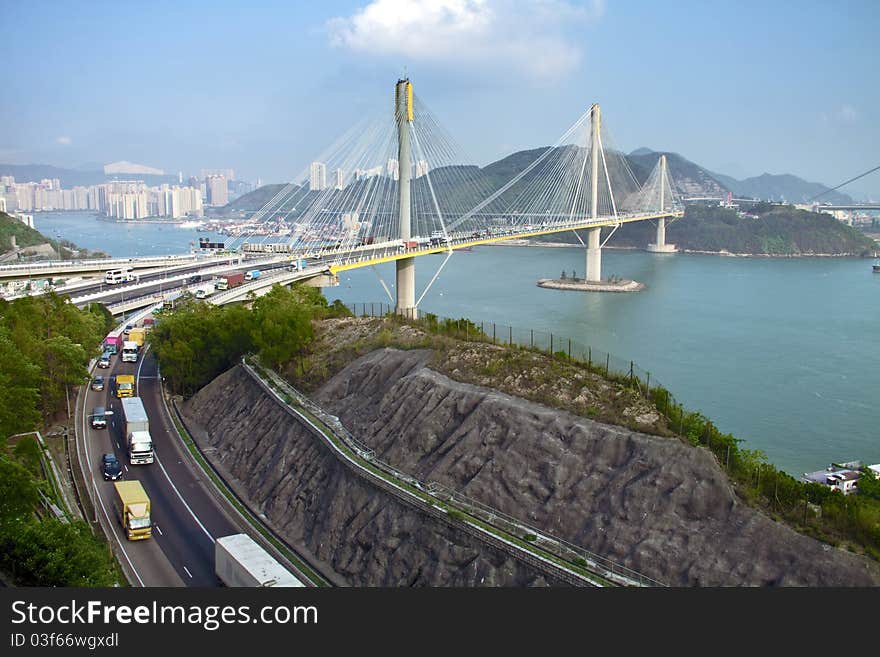 Ting Kau Bridge In Hong Kong