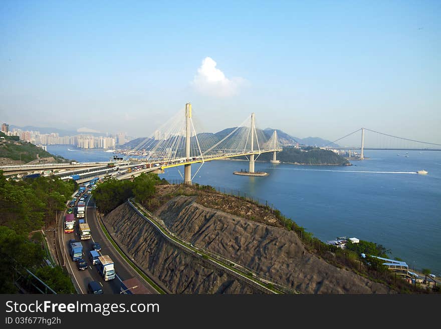 Ting Kau Bridge in Hong Kong.