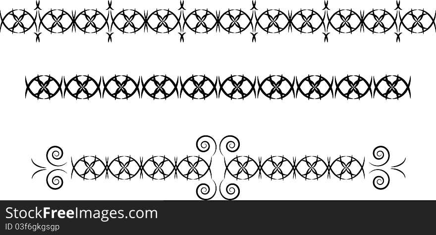 These are original designs I created for use as borders on invitations and advertisements. They would also make good arm band tattoos. These are original designs I created for use as borders on invitations and advertisements. They would also make good arm band tattoos.