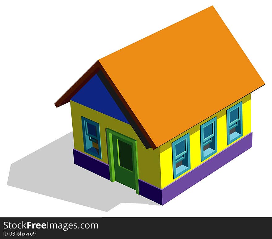 Illustration of  house on white background