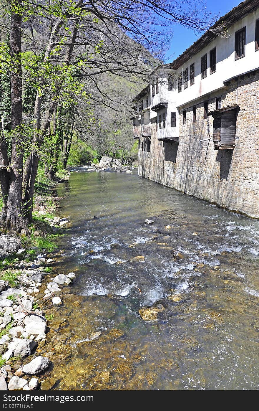 Dryanovo monastery in bulgaria on andaka river valley