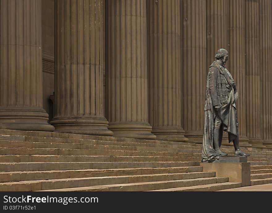 Statue of Disraeli at St George's Hall, Liverpool. Statue of Disraeli at St George's Hall, Liverpool