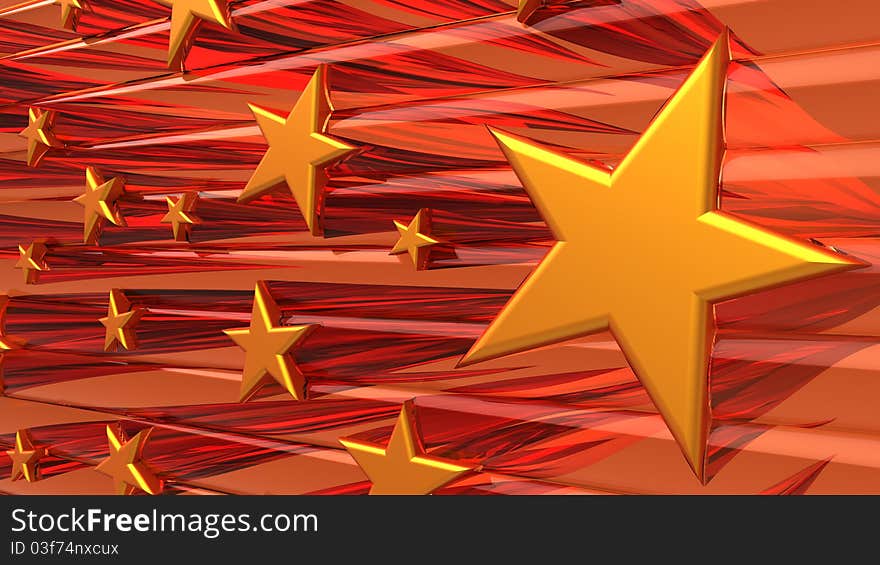 Star abstract background. 3d Illustration.