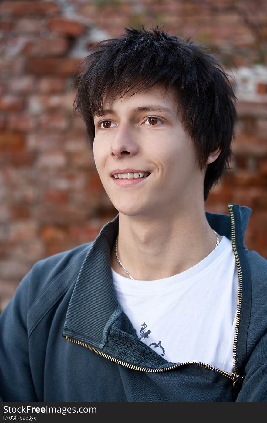 Outdoors portrait of atractive young man