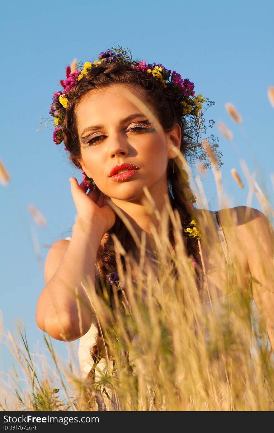 Portrait of cute girl outdoor