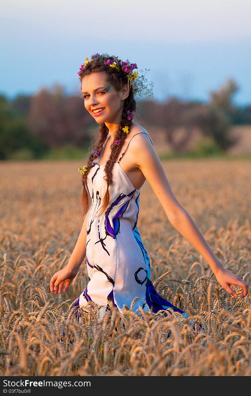 Portrait of cute girl outdoor