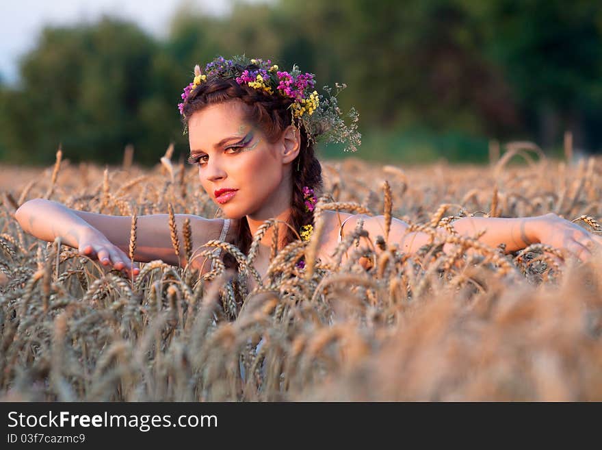 Portrait of cute girl outdoor