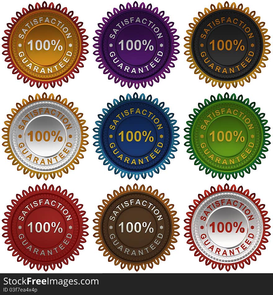 Satisfaction guarantee labels.