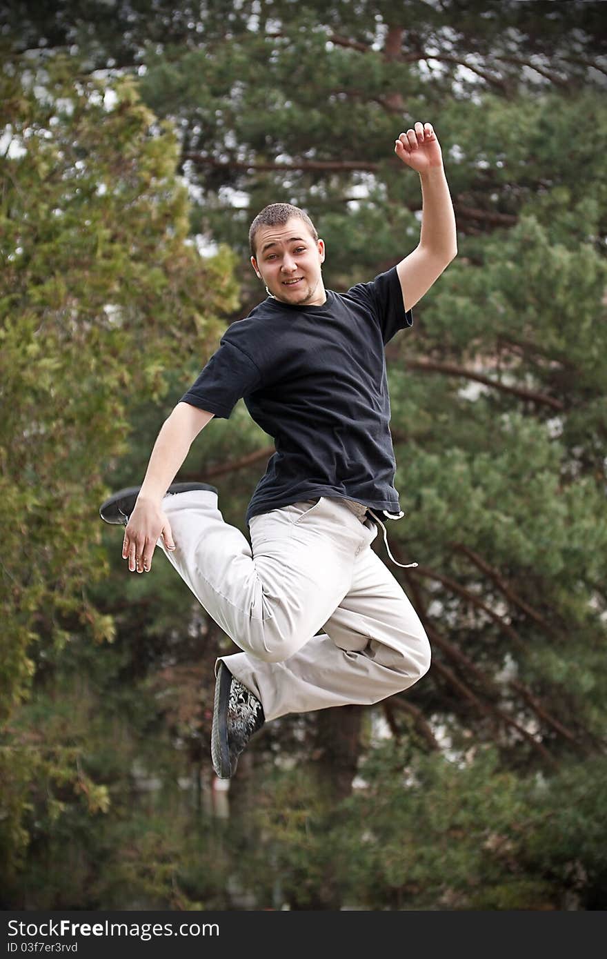 Dancer Jump In Park