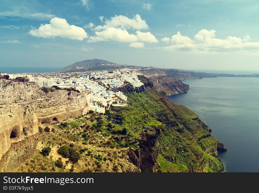 Fira town on Santorini Island. Fira town on Santorini Island.