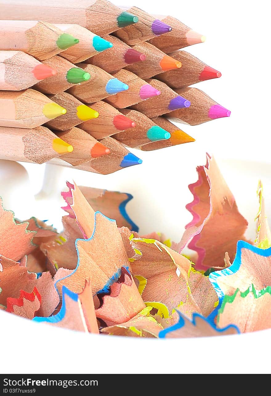 Crayons and shavings