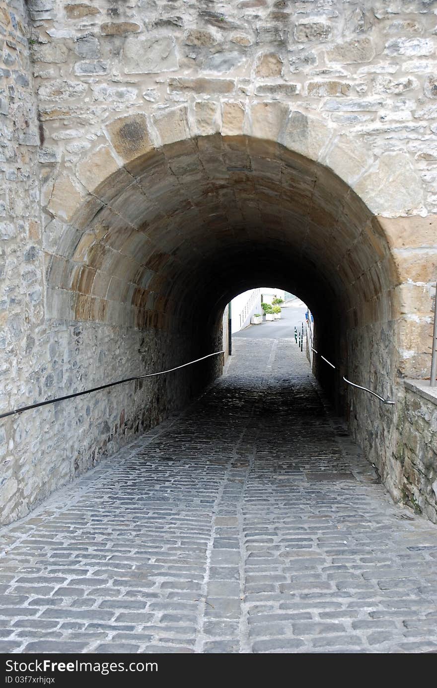 View of an historic passage in Getaria (Spain)