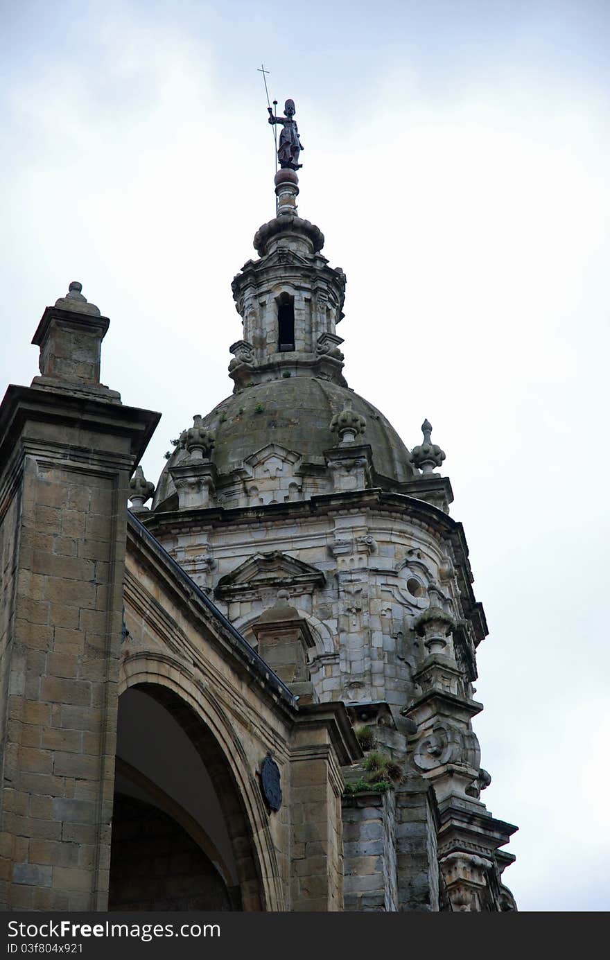 View of a detail of San Anton church in Bilbao (Spain)