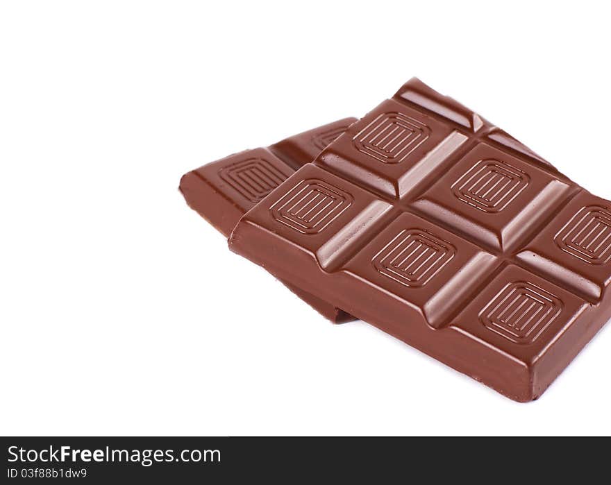 Bar of chocolate isolated on the white. Bar of chocolate isolated on the white