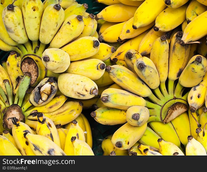 Bunch Of Ripe Tropical Thailand Bananas Group Together. Bunch Of Ripe Tropical Thailand Bananas Group Together