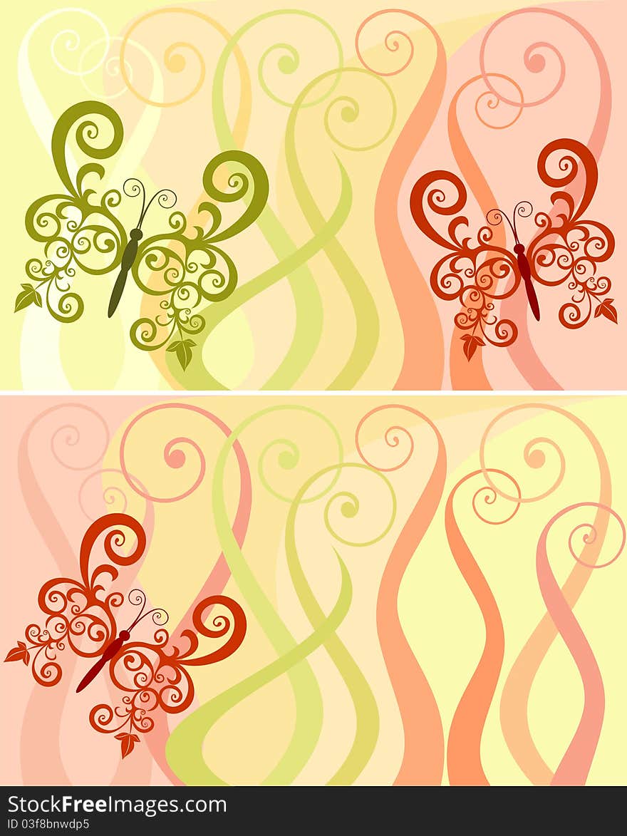 Abstract floral background with vignette. Abstract floral background with vignette