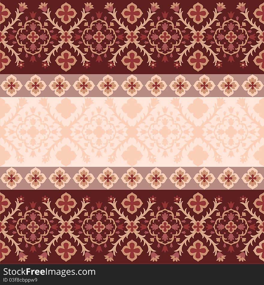 Set of seamless floral border