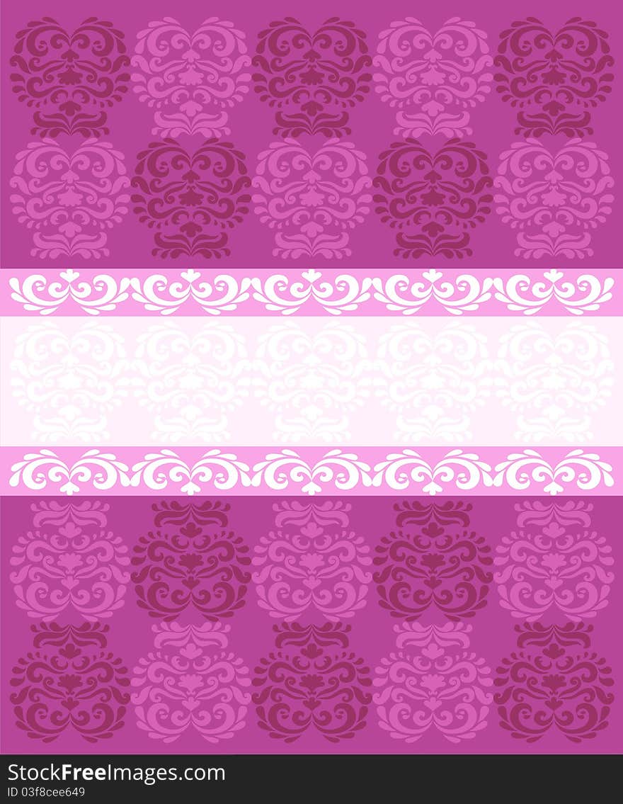 Set of seamless floral border