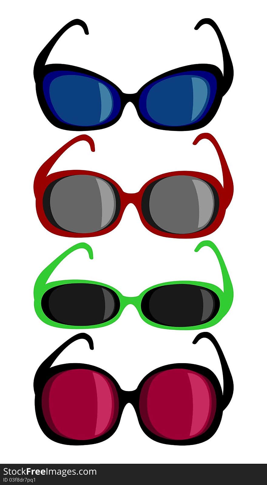 Set of different beautiful Sunglasses