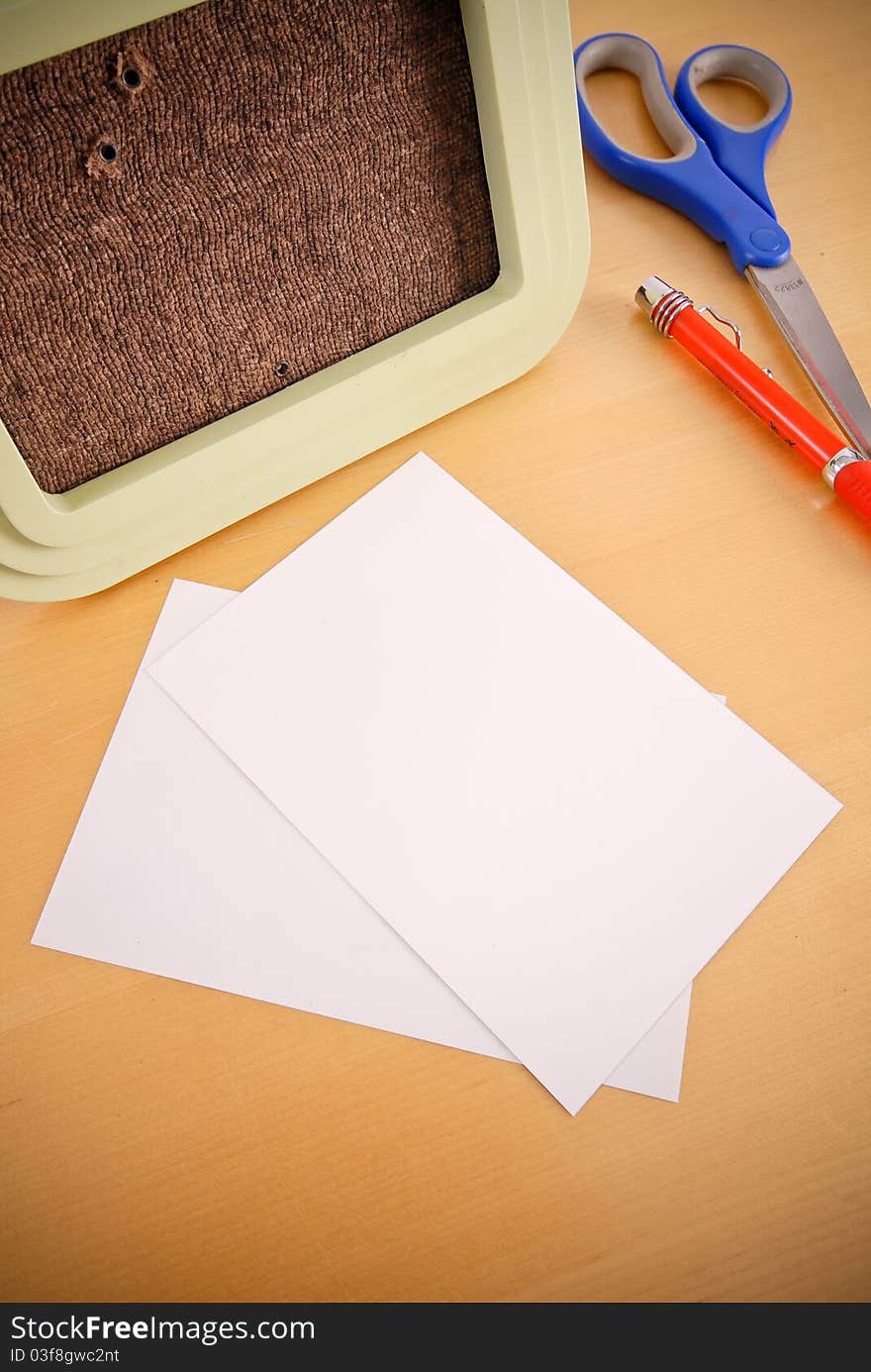 Blank Photo Cards with Utensils and Photo Frame