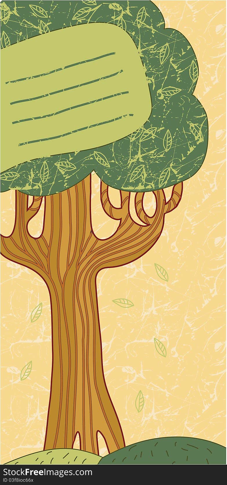 Vector hand drawn cards with a tree. Vector hand drawn cards with a tree.