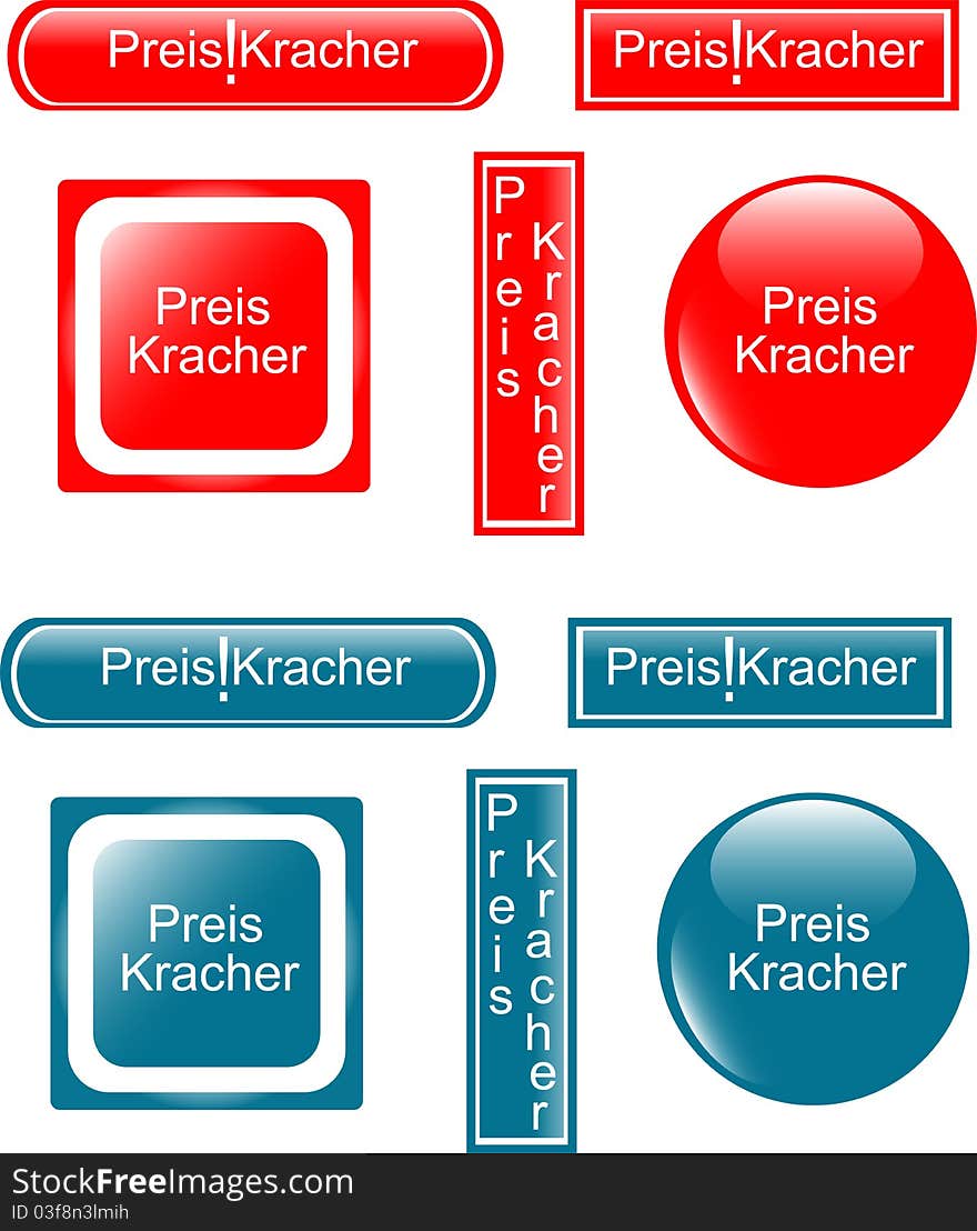 Web button preiskracher set