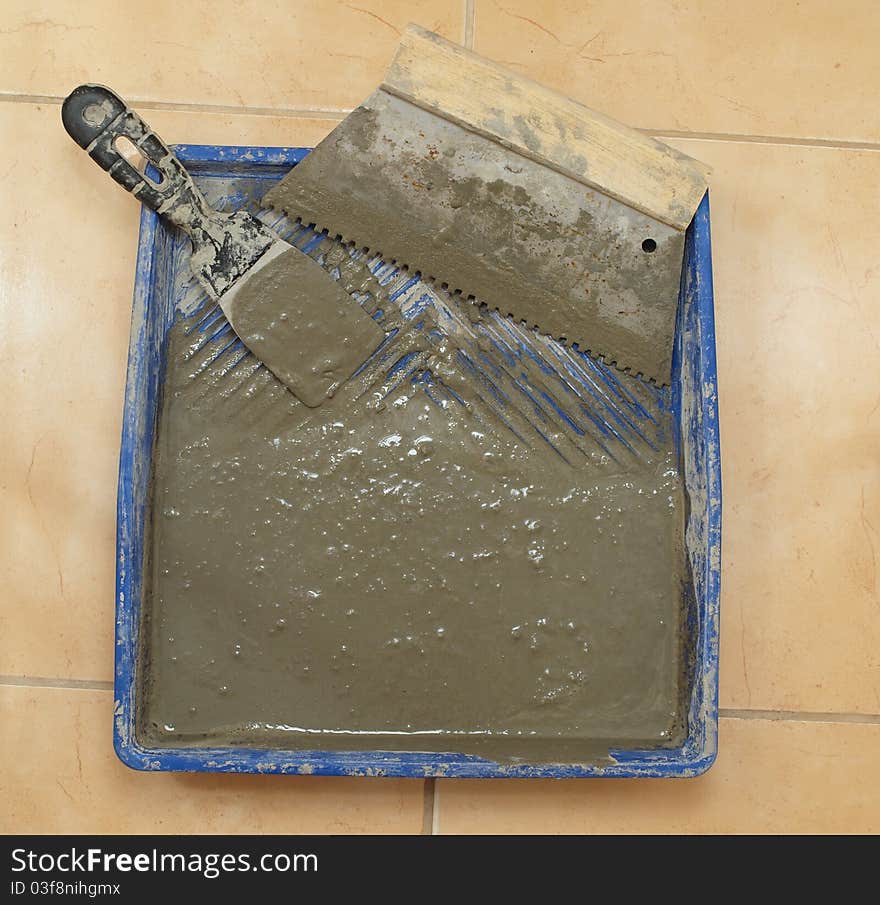 Of tools for laying ceramic tile