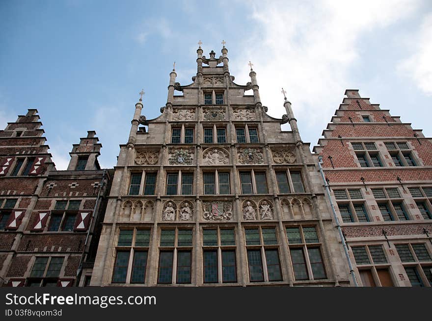 Historic houses in Ghent, a beautiful city in Belgium. Historic houses in Ghent, a beautiful city in Belgium