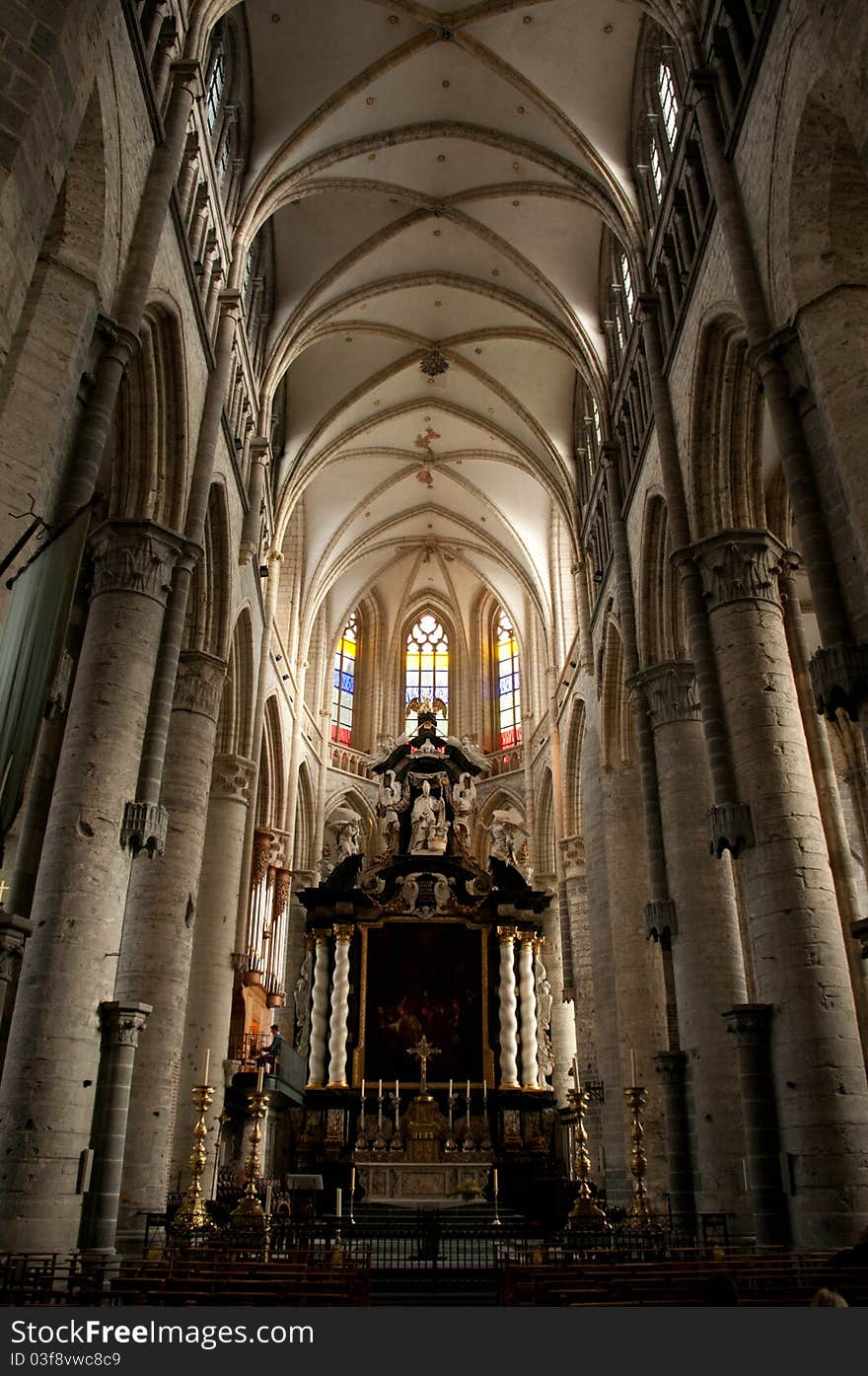 Interior of St Nicolas Church in Ghent, a beautiful city in Belgium. Interior of St Nicolas Church in Ghent, a beautiful city in Belgium