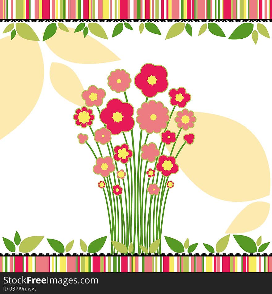 Springtime Love Greeting Card With Flowers