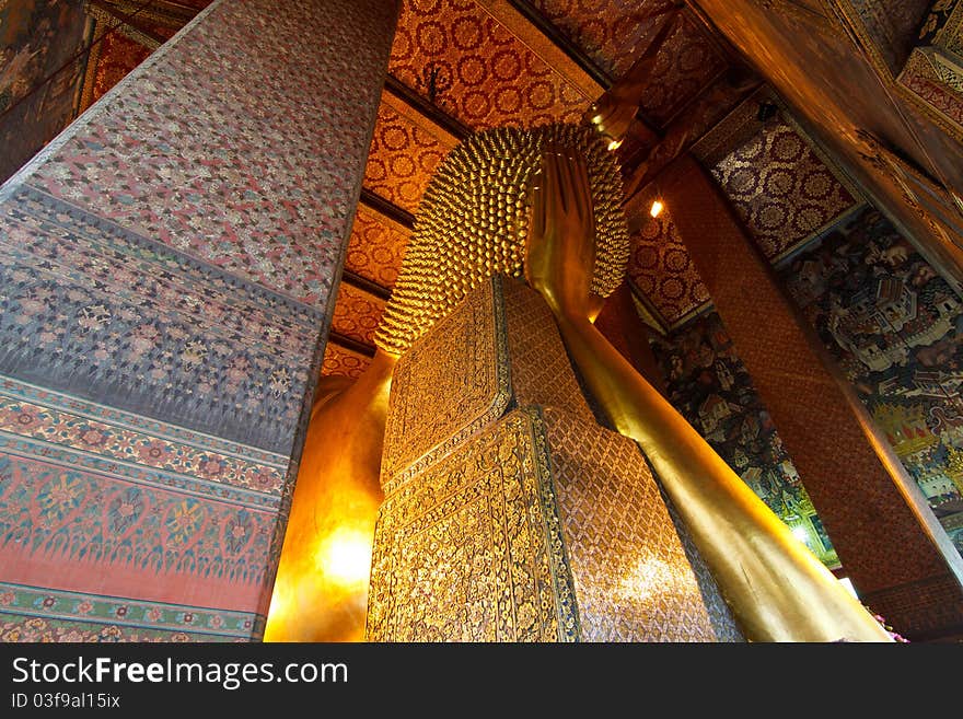 The back of sleeping Buddha at wat pho