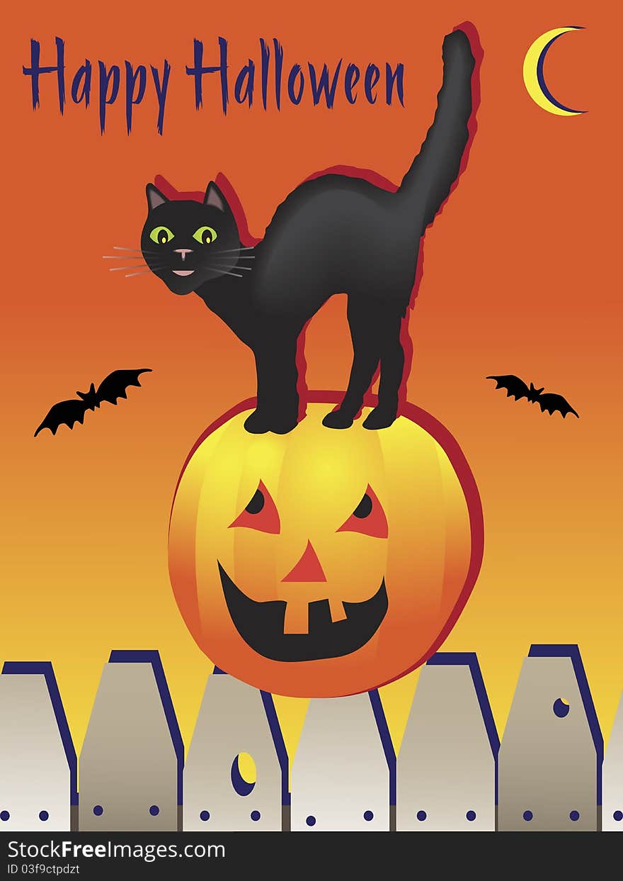 Happy Halloween Black Cat