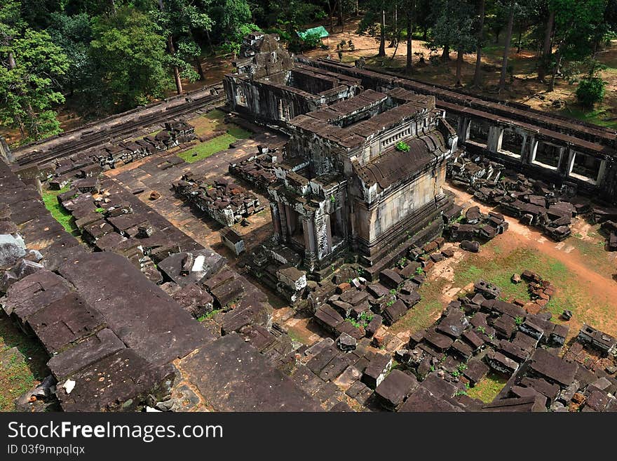 This is Ta Kev temple in Angkor. The building was ruined. Now it was repaired by international volunteers. This is Ta Kev temple in Angkor. The building was ruined. Now it was repaired by international volunteers.