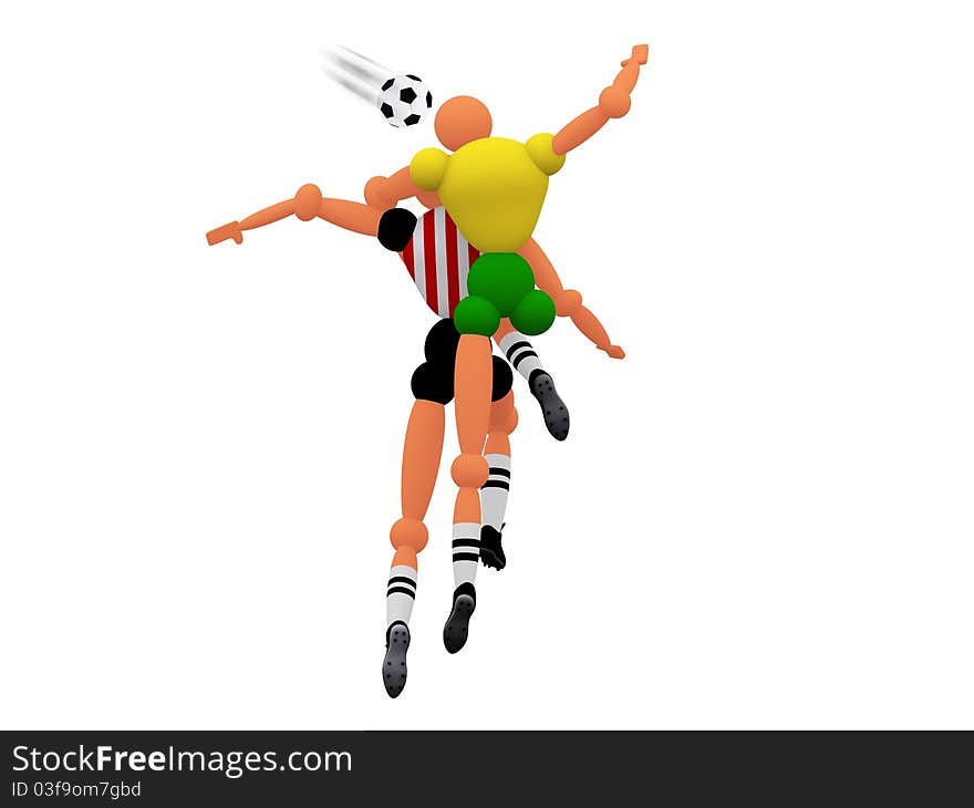 Cgi of soccer players in action. Cgi of soccer players in action