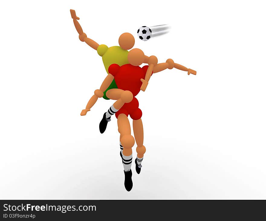 Cgi of soccer players in action. Cgi of soccer players in action