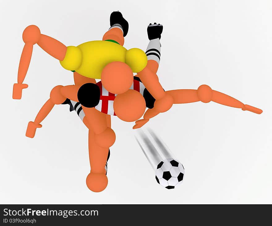 Cgi of soccer players in action. Cgi of soccer players in action