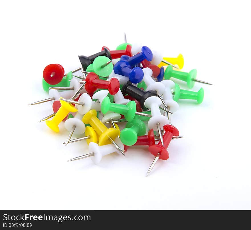 Coloured drawing pins.