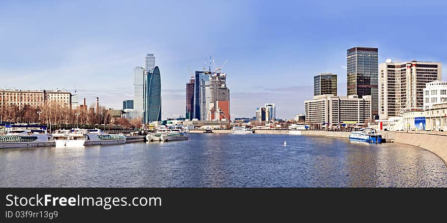 Moscow city panopama taken from riverside