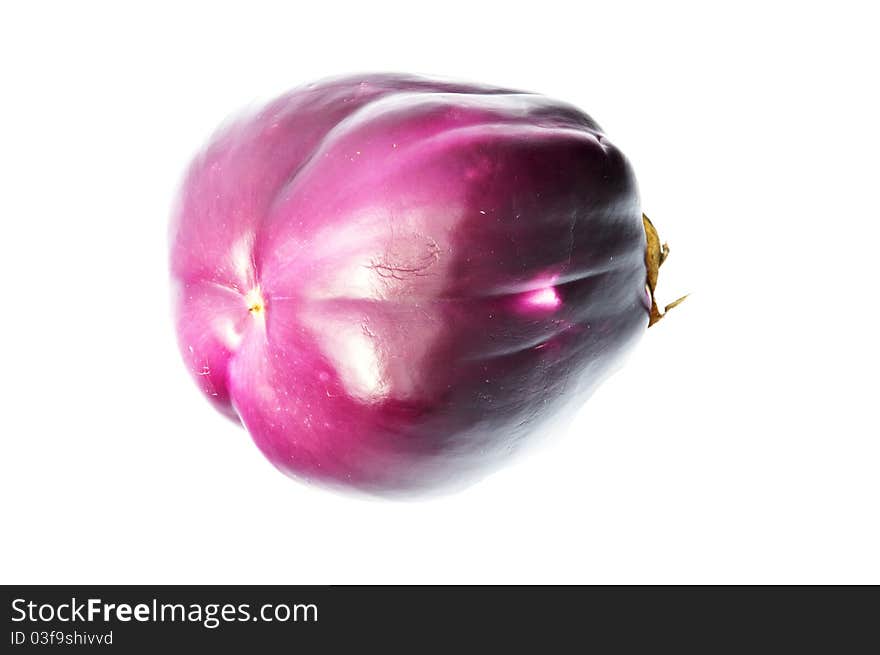 Close up of a big Eggplant isolated.