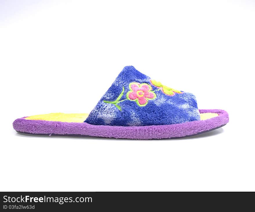 Color photo of slippers on a white background. Color photo of slippers on a white background