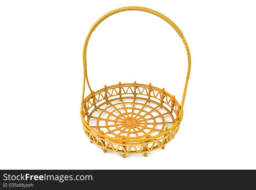 Wicker basket isolated on white background