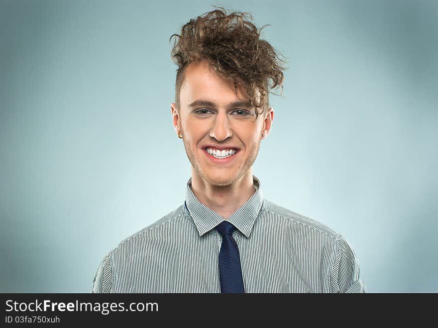 Close-up of a caucasian man smiling