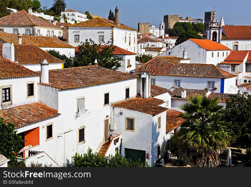 Orange roofs of the Obedus, Portugal under the sun. Orange roofs of the Obedus, Portugal under the sun