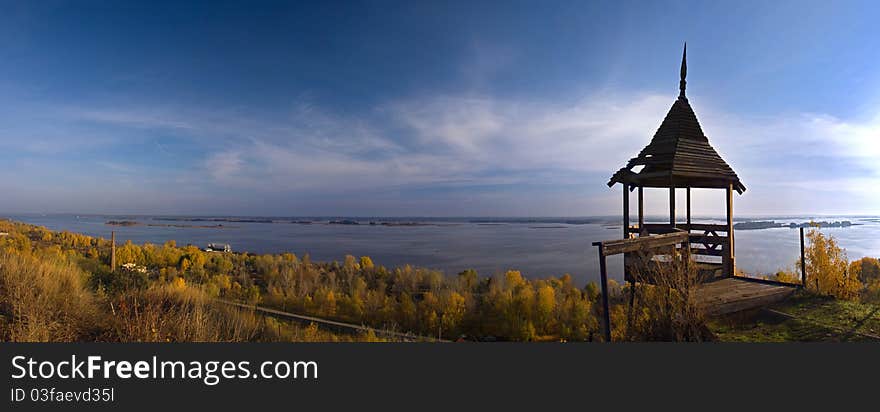 Arbour on the bank of the river Dniper near Kiev. Arbour on the bank of the river Dniper near Kiev.