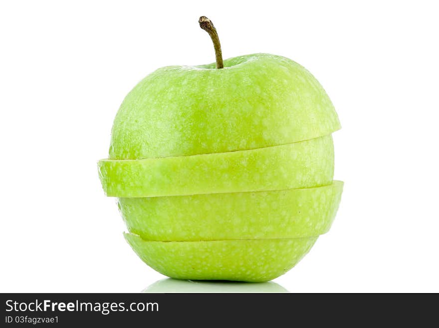 Sliced green apple